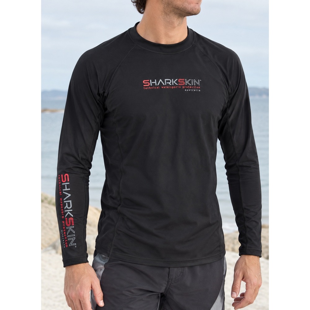 Sharkskin Rapid Dry Longsleeve Mens L Black Rash Guard Water Sports Protection